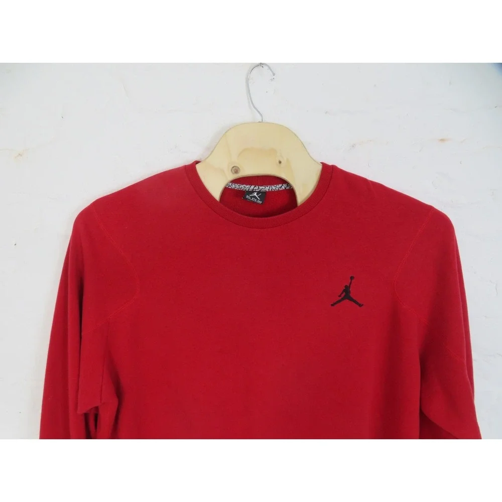 Jordan Sweatshirt Mens 3XL Red Jumpman Logo Crewneck Pullover Nike Fleece